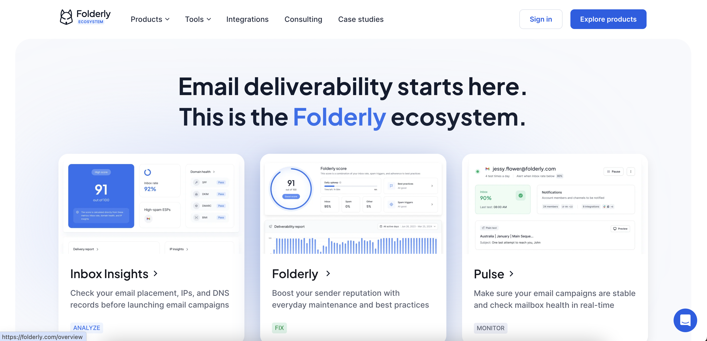 Folderly - improve email deliverability