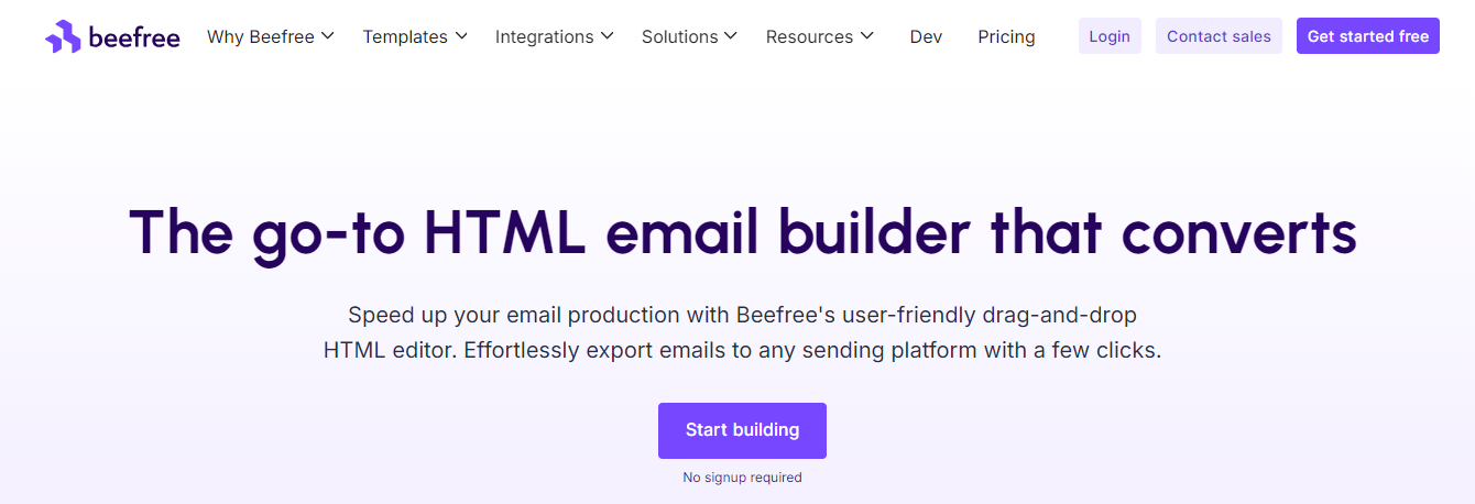 Beefree - email design tools